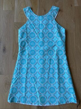 Susanne Lively Girls Blue and White Medallion Printed Dress